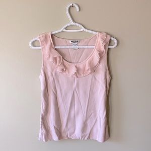 Baby pink frilly sleeveless top